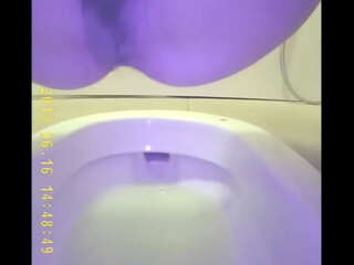 Asian teen pee in toilet 2