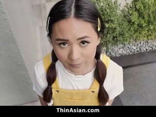 Cute little asian teen fucked by her neighbor couple