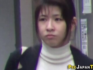 Sexy asian teen urinating